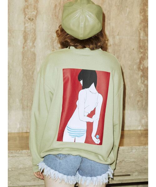 jouetie（ジュエティ）の「【コラボ】古塔つみカラープルオーバー【スウェット/トレーナー】（スウェット・レディース・グリーン/オフホワイト/ブラック/ベージュ・MEDIUM）」の11枚目の写真