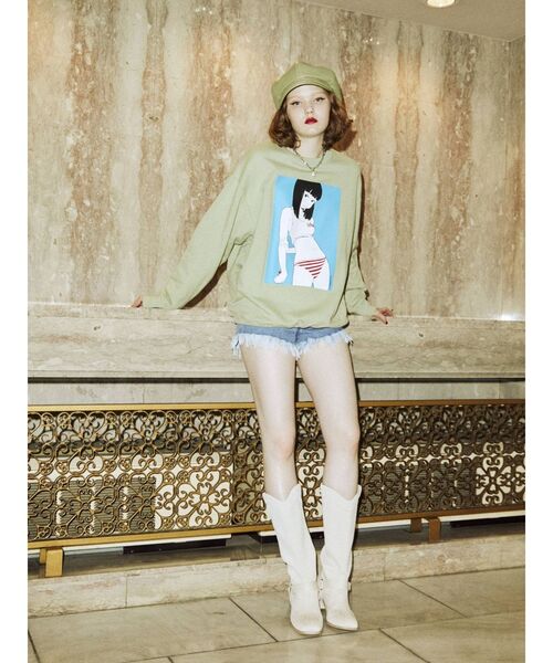 jouetie（ジュエティ）の「【コラボ】古塔つみカラープルオーバー【スウェット/トレーナー】（スウェット・レディース・グリーン/オフホワイト/ブラック/ベージュ・MEDIUM）」の14枚目の写真