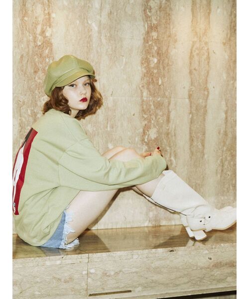 jouetie（ジュエティ）の「【コラボ】古塔つみカラープルオーバー【スウェット/トレーナー】（スウェット・レディース・グリーン/オフホワイト/ブラック/ベージュ・MEDIUM）」の15枚目の写真