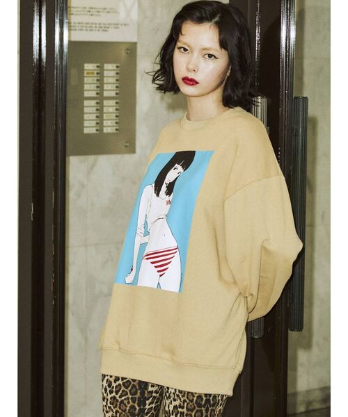 jouetie（ジュエティ）の「【コラボ】古塔つみカラープルオーバー【スウェット/トレーナー】（スウェット・レディース・グリーン/オフホワイト/ブラック/ベージュ・MEDIUM）」の21枚目の写真