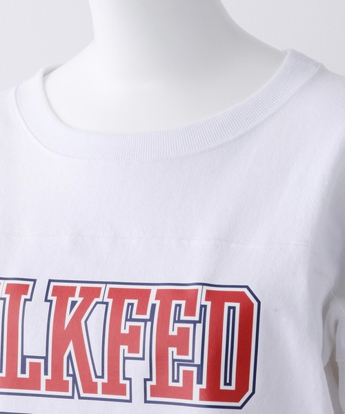 MILKFED.(ミルクフェド)の「LOGO FOOTBALL TOP(Tシャツ/カットソー・レディース・ホワイト/ブラック/グリーン/ネイビー・ONE SIZE)」の15枚目の写真
