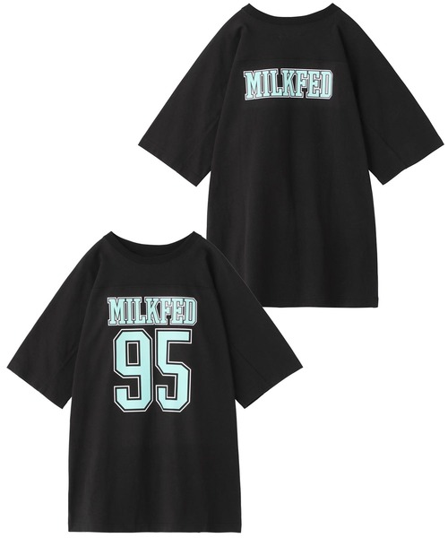 MILKFED.(ミルクフェド)の「LOGO FOOTBALL TOP(Tシャツ/カットソー・レディース・ホワイト/ブラック/グリーン/ネイビー・ONE SIZE)」の21枚目の写真