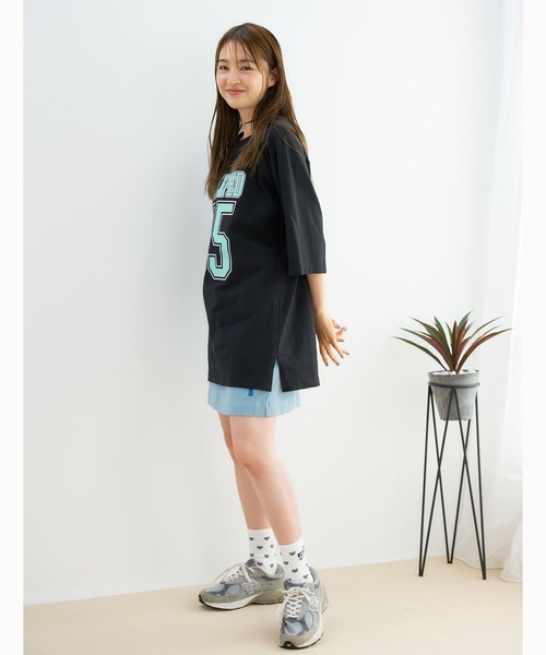MILKFED.(ミルクフェド)の「LOGO FOOTBALL TOP(Tシャツ/カットソー・レディース・ホワイト/ブラック/グリーン/ネイビー・ONE SIZE)」の19枚目の写真