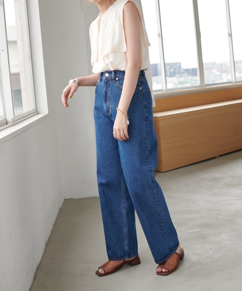 DISCOAT（ディスコート）の「デニムワイドパンツ（その他パンツ・レディース・ブルー・MEDIUM/SMALL/LARGE）」の10枚目の写真