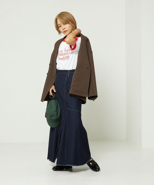 FREAK'S STORE（フリークスストア）の「SOMETHING × FREAK'S STORE/サムシング 別注Mermaid Skirt/別注マーメイドスカート（スカート・レディース・サックスブルー/ネイビー・MEDIUM/SMALL）」の6枚目の写真