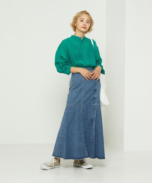 FREAK'S STORE（フリークスストア）の「SOMETHING × FREAK'S STORE/サムシング 別注Mermaid Skirt/別注マーメイドスカート（スカート・レディース・サックスブルー/ネイビー・MEDIUM/SMALL）」の21枚目の写真