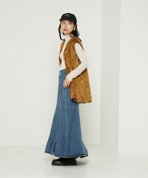 FREAK'S STORE（フリークスストア）の「SOMETHING × FREAK'S STORE/サムシング 別注Mermaid Skirt/別注マーメイドスカート（スカート・レディース・サックスブルー/ネイビー・MEDIUM/SMALL）」の22枚目の写真