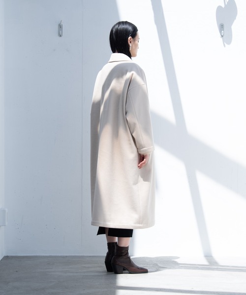 Happy John（ハッピージョン）の「over melton chester coat/オーバーメルトンチェスターコート（チェスターコート・レディース・ブラック/ブルー/アイボリー・FREE）」の9枚目の写真