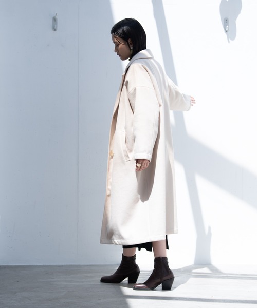 Happy John（ハッピージョン）の「over melton chester coat/オーバーメルトンチェスターコート（チェスターコート・レディース・ブラック/ブルー/アイボリー・FREE）」の20枚目の写真