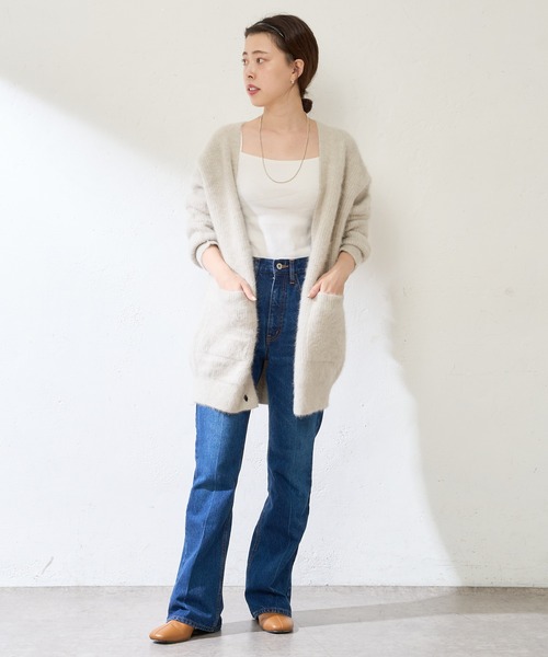 SHENERY（シーナリー）の「FOXロングニットカーディガン（カーディガン/ボレロ・レディース・ライトグレー/ベージュ・FREE）」の10枚目の写真