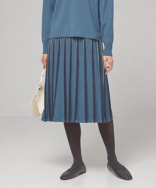 Closet フレアスカート Story パターンストライプ セットアップ スカート Closet Story クローゼットストーリー のファッション フレアスカート Story パターンストライプ ウォッシャブル スカート 売れ筋特価