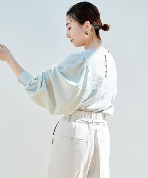 green label relaxing（グリーンレーベルリラクシング）の「ウエッジ スリーブ プルオーバー ブラウス ドット（シャツ/ブラウス・レディース・ブラック/オフホワイト/ライラック/ライム/その他1/ホワイト・FREE）」の8枚目の写真