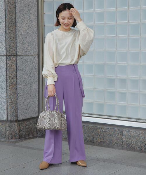 green label relaxing（グリーンレーベルリラクシング）の「ウエッジ スリーブ プルオーバー ブラウス ドット（シャツ/ブラウス・レディース・ブラック/オフホワイト/ライラック/ライム/その他1/ホワイト・FREE）」の12枚目の写真