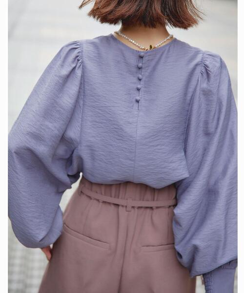 green label relaxing（グリーンレーベルリラクシング）の「ウエッジ スリーブ プルオーバー ブラウス ドット（シャツ/ブラウス・レディース・ブラック/オフホワイト/ライラック/ライム/その他1/ホワイト・FREE）」の14枚目の写真