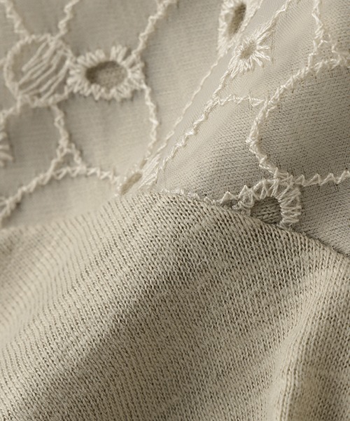 petit main(プティマイン)の「レース×チュール長袖チュニックT(Tシャツ/カットソー・キッズ・ピンク/オフホワイト/ライトカーキ・100cm/90cm/130cm/120cm/110cm/80cm)」の12枚目の写真