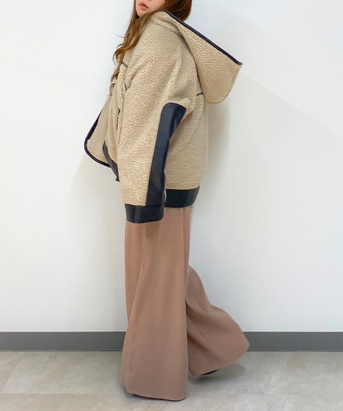 Mysa&Liina（ミーサリーナ）の「ボアレザーパイピングブルゾン（ブルゾン・レディース・ブラック/キナリ・M）」の6枚目の写真