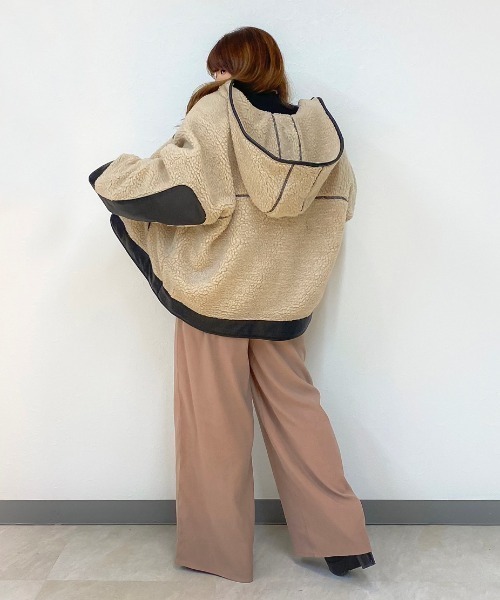 Mysa&Liina（ミーサリーナ）の「ボアレザーパイピングブルゾン（ブルゾン・レディース・ブラック/キナリ・M）」の7枚目の写真