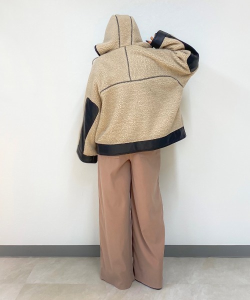 Mysa&Liina（ミーサリーナ）の「ボアレザーパイピングブルゾン（ブルゾン・レディース・ブラック/キナリ・M）」の8枚目の写真