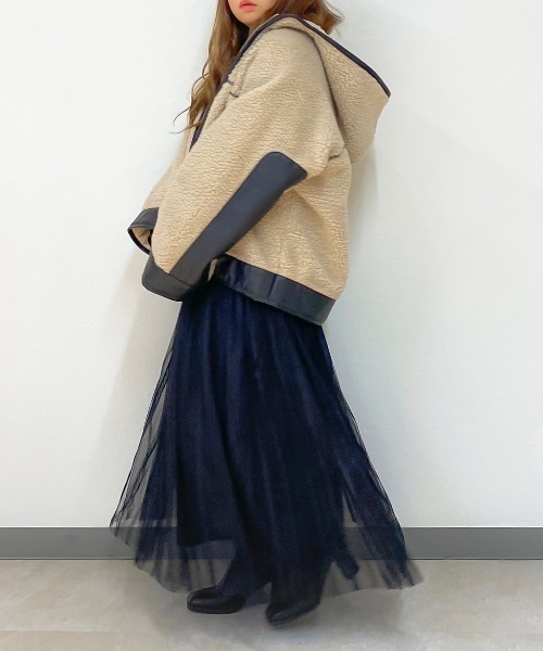 Mysa&Liina（ミーサリーナ）の「ボアレザーパイピングブルゾン（ブルゾン・レディース・ブラック/キナリ・M）」の9枚目の写真