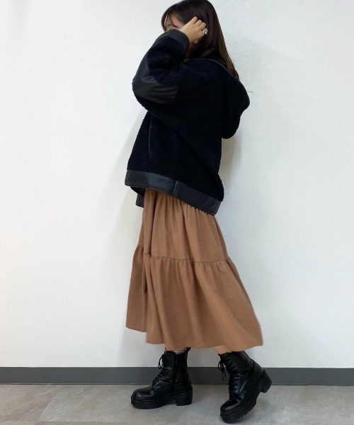 Mysa&Liina（ミーサリーナ）の「ボアレザーパイピングブルゾン（ブルゾン・レディース・ブラック/キナリ・M）」の11枚目の写真