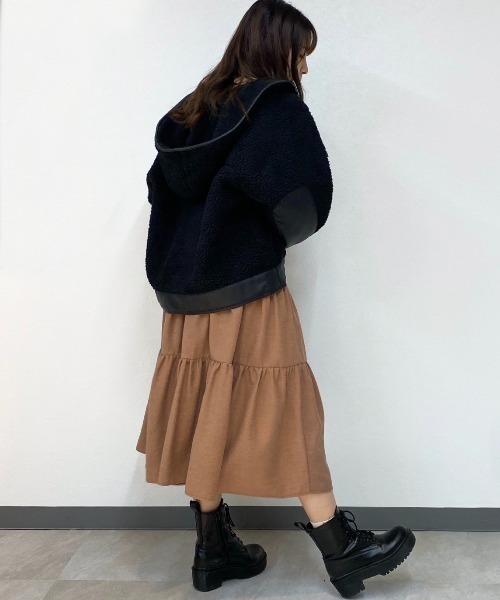 Mysa&Liina（ミーサリーナ）の「ボアレザーパイピングブルゾン（ブルゾン・レディース・ブラック/キナリ・M）」の12枚目の写真