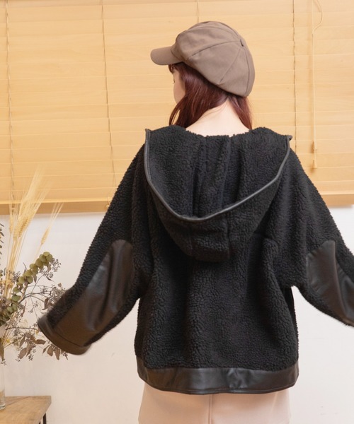 Mysa&Liina（ミーサリーナ）の「ボアレザーパイピングブルゾン（ブルゾン・レディース・ブラック/キナリ・M）」の19枚目の写真