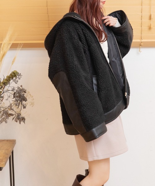 Mysa&Liina（ミーサリーナ）の「ボアレザーパイピングブルゾン（ブルゾン・レディース・ブラック/キナリ・M）」の17枚目の写真