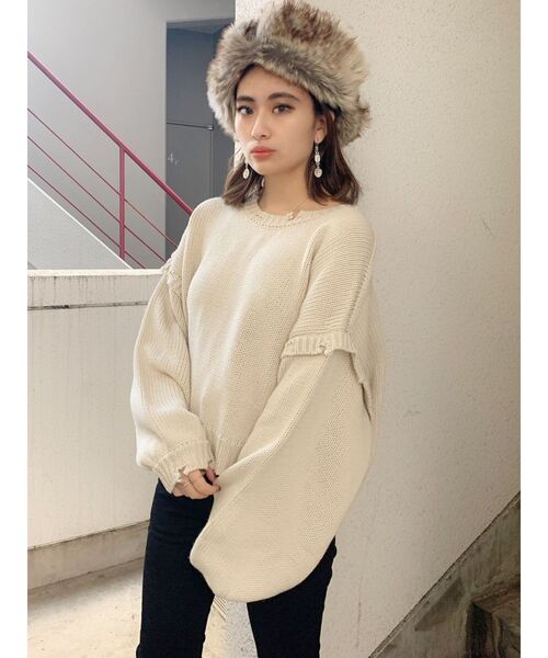 GYDA(ジェイダ)の「グラインダーショートニットTOPS(ニット/セーター・レディース・アイボリー/ベージュ/ミント/ブラック・FREE)」の15枚目の写真