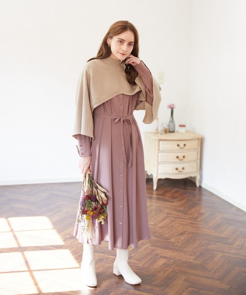 Rewde(ルゥデ)の「ウエストタックシャツワンピース(1R05-09233)(ワンピース・レディース・ベージュ/モカ/ネイビー・M)」の14枚目の写真