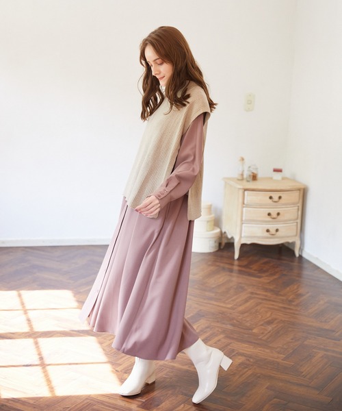 Rewde(ルゥデ)の「ウエストタックシャツワンピース(1R05-09233)(ワンピース・レディース・ベージュ/モカ/ネイビー・M)」の18枚目の写真