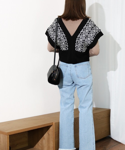 Per sist ence（パーシエンス）の「Per sist ence/パーシエンス　幾何学ビスチェ（ベスト・レディース・ベージュ/ブラック/ブラウン・FREE）」の8枚目の写真