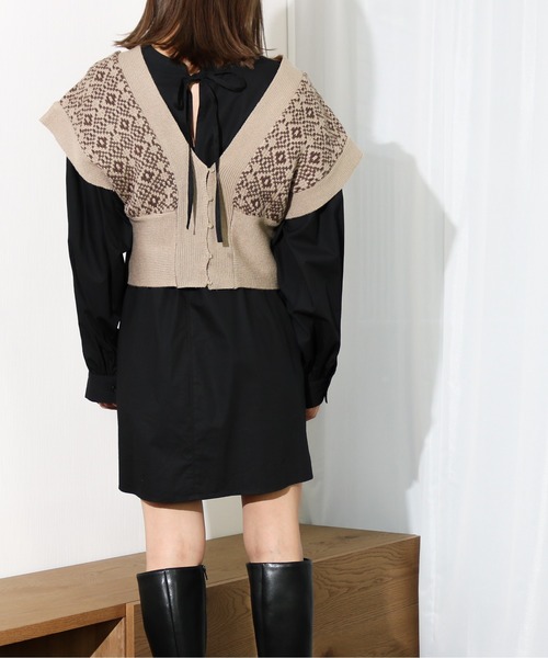 Per sist ence（パーシエンス）の「Per sist ence/パーシエンス　幾何学ビスチェ（ベスト・レディース・ベージュ/ブラック/ブラウン・FREE）」の19枚目の写真