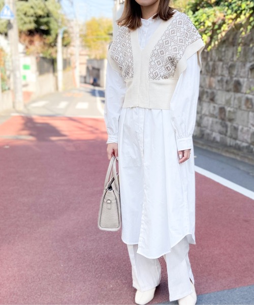 Per sist ence（パーシエンス）の「Per sist ence/パーシエンス　幾何学ビスチェ（ベスト・レディース・ベージュ/ブラック/ブラウン・FREE）」の21枚目の写真