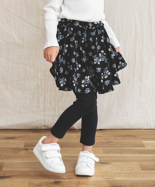 BRANSHES(ブランシェス)の「レギンス付きコーデュロイスカート(無地・花柄)(スカート・キッズ・ブラック/ベージュ/ピンク・100cm/150cm/110cm/130cm/90cm/120cm/140cm)」の2枚目の写真