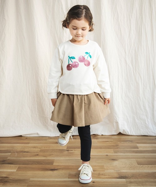 BRANSHES(ブランシェス)の「レギンス付きコーデュロイスカート(無地・花柄)(スカート・キッズ・ブラック/ベージュ/ピンク・100cm/150cm/110cm/130cm/90cm/120cm/140cm)」の9枚目の写真