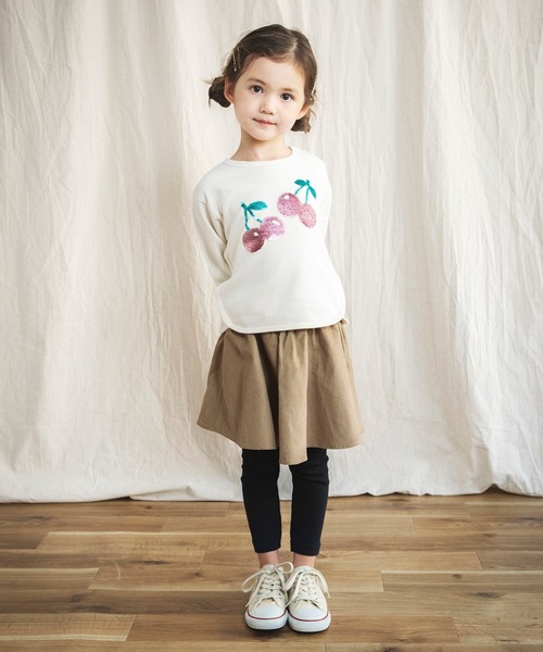 BRANSHES(ブランシェス)の「レギンス付きコーデュロイスカート(無地・花柄)(スカート・キッズ・ブラック/ベージュ/ピンク・100cm/150cm/110cm/130cm/90cm/120cm/140cm)」の8枚目の写真