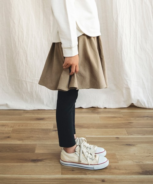 BRANSHES(ブランシェス)の「レギンス付きコーデュロイスカート(無地・花柄)(スカート・キッズ・ブラック/ベージュ/ピンク・100cm/150cm/110cm/130cm/90cm/120cm/140cm)」の5枚目の写真