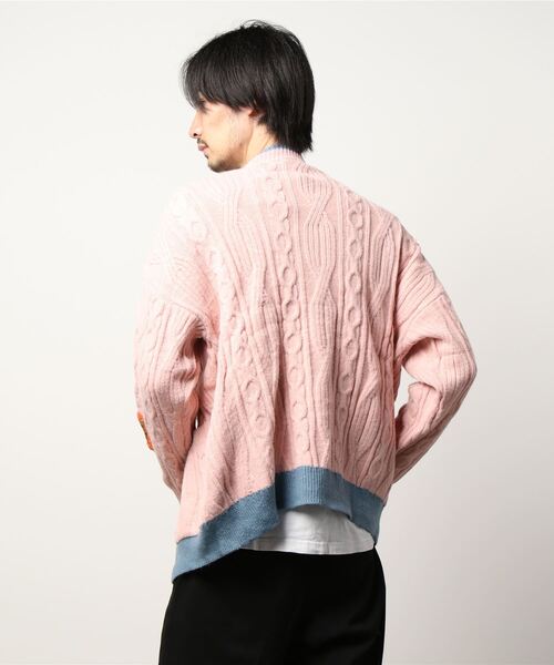 HOOK（フック）の「【HOOK】パッチワーク刺繍リンガーVネックカーディガン（カーディガン/ボレロ・メンズ・ホワイト/ピンク/ブルー・M/L/XL）」の17枚目の写真