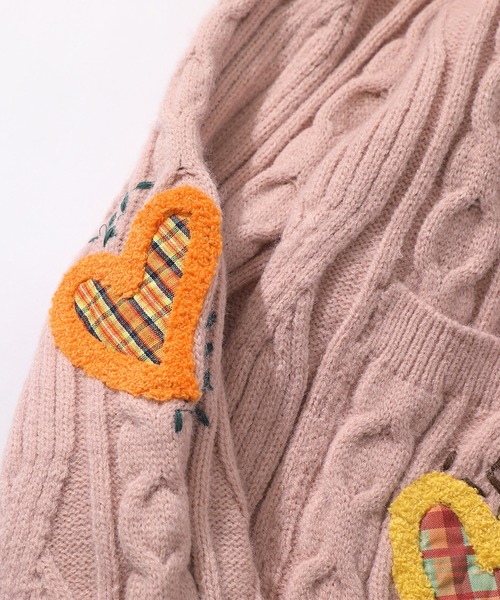 HOOK（フック）の「【HOOK】パッチワーク刺繍リンガーVネックカーディガン（カーディガン/ボレロ・メンズ・ホワイト/ピンク/ブルー・M/L/XL）」の7枚目の写真