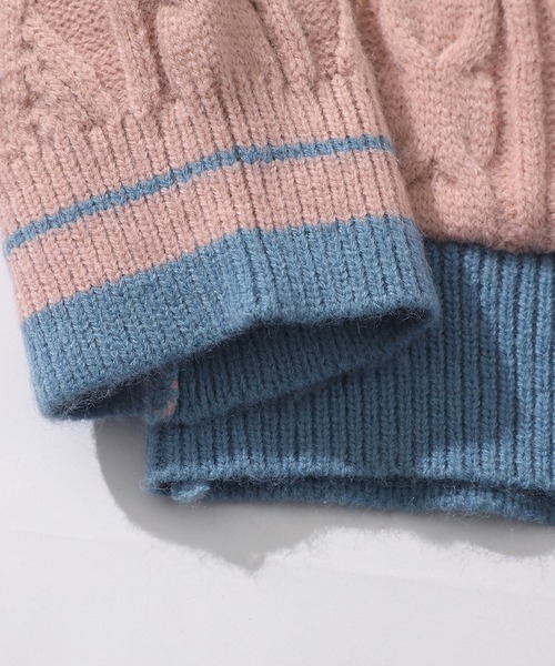 HOOK（フック）の「【HOOK】パッチワーク刺繍リンガーVネックカーディガン（カーディガン/ボレロ・メンズ・ホワイト/ピンク/ブルー・M/L/XL）」の4枚目の写真