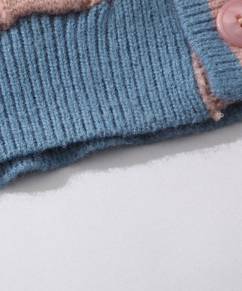 HOOK（フック）の「【HOOK】パッチワーク刺繍リンガーVネックカーディガン（カーディガン/ボレロ・メンズ・ホワイト/ピンク/ブルー・M/L/XL）」の9枚目の写真