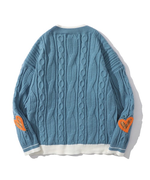 HOOK（フック）の「【HOOK】パッチワーク刺繍リンガーVネックカーディガン（カーディガン/ボレロ・メンズ・ホワイト/ピンク/ブルー・M/L/XL）」の10枚目の写真