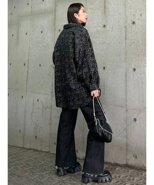 EMODA（エモダ）の「タックスクエアショルダーバッグ（ショルダーバッグ・レディース・ブラック/ブラウン・FREE）」の8枚目の写真