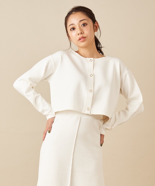 ROYAL PARTY(ロイヤルパーティー)の「2WAYダンボールショートトップス(Tシャツ/カットソー・レディース・オフホワイト/ライトグレー/ブラック・FREE)」の15枚目の写真