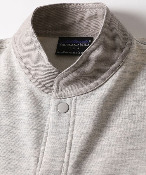 FREAK'S STORE(フリークスストア)の「WEB限定 THOUSAND MILE×FREAK'S STORE/サウザンドマイル 別注 スタンドカラー裏起毛 スウェットカーディガン/ジャケット(カーディガン/ボレロ・メンズ・ブラック/グレー/グリーン・SMALL/MEDIUM/LARGE)」の14枚目の写真