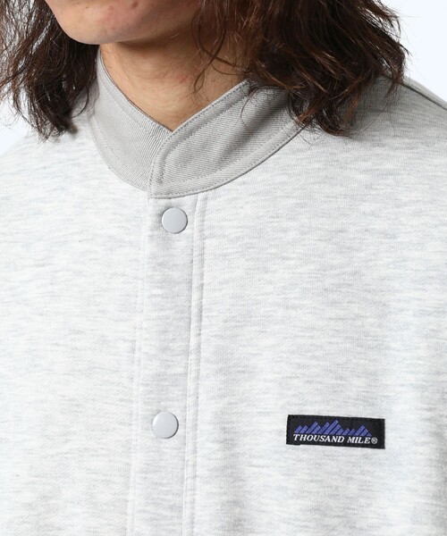 FREAK'S STORE(フリークスストア)の「WEB限定 THOUSAND MILE×FREAK'S STORE/サウザンドマイル 別注 スタンドカラー裏起毛 スウェットカーディガン/ジャケット(カーディガン/ボレロ・メンズ・ブラック/グレー/グリーン・SMALL/MEDIUM/LARGE)」の12枚目の写真