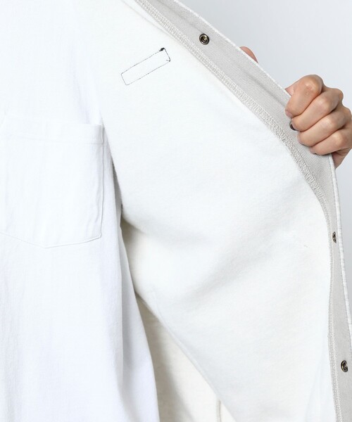 FREAK'S STORE(フリークスストア)の「WEB限定 THOUSAND MILE×FREAK'S STORE/サウザンドマイル 別注 スタンドカラー裏起毛 スウェットカーディガン/ジャケット(カーディガン/ボレロ・メンズ・ブラック/グレー/グリーン・SMALL/MEDIUM/LARGE)」の7枚目の写真