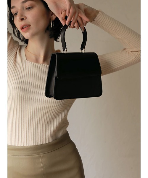ACYM(アシーム)の「Compact box shoulder バッグ(ショルダーバッグ・レディース・ブラック/ブラウン・FREE)」の6枚目の写真