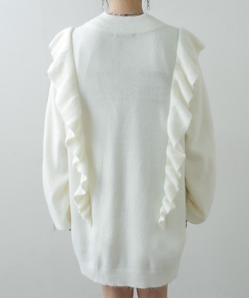 RASVOA（ラスボア）の「モヘアフリルニットワンピース（ワンピース・レディース・ブラック/グレー/オフホワイト・FREE）」の14枚目の写真