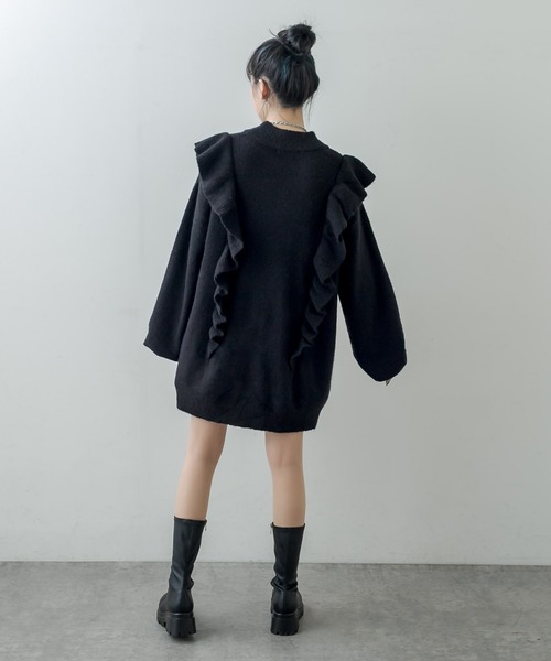 RASVOA（ラスボア）の「モヘアフリルニットワンピース（ワンピース・レディース・ブラック/グレー/オフホワイト・FREE）」の20枚目の写真